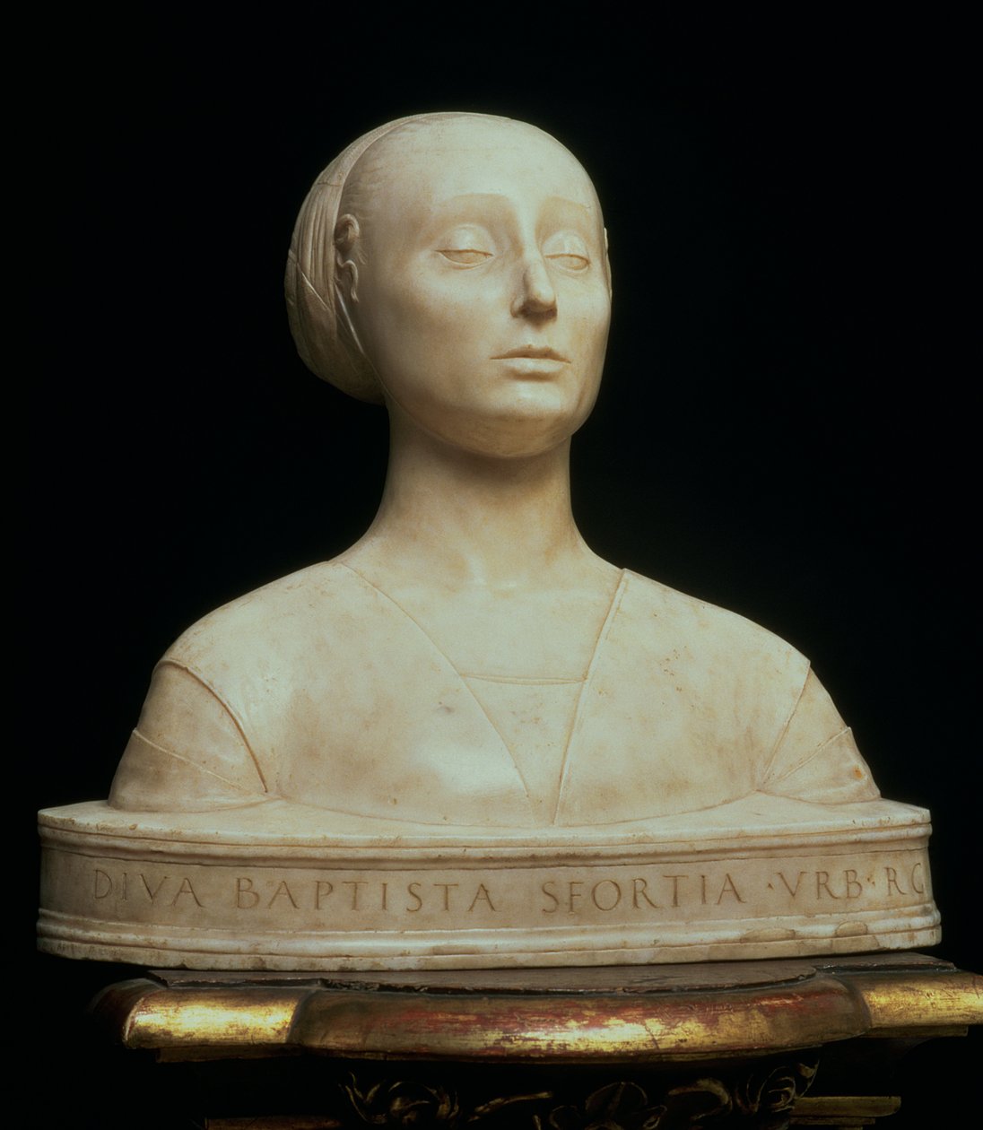 Busto de Battista Sforza, Duquesa de Urbino, c.1473 (mármore) de Francesco Laurana