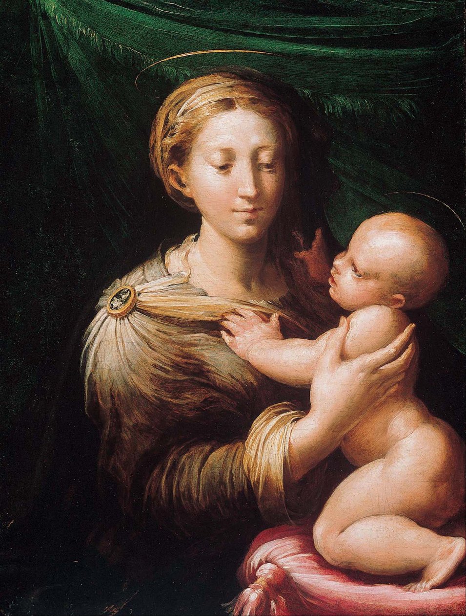 A madonna e a criança de Parmigianino