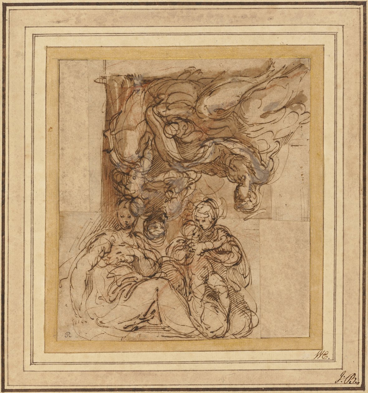 Dois estudos para uma família sagrada de Parmigianino