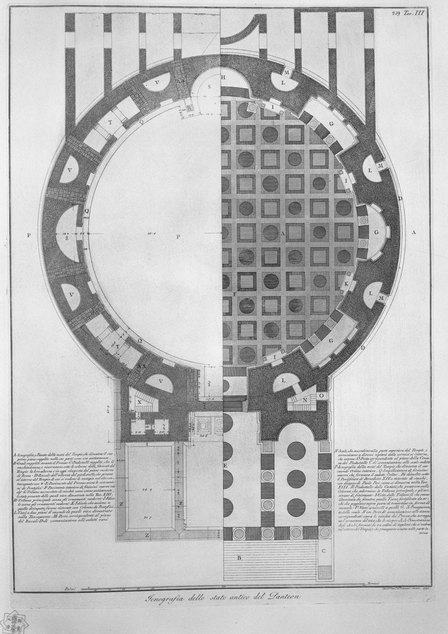 Icnografia do antigo estado do Panteão de Francesco Piranesi