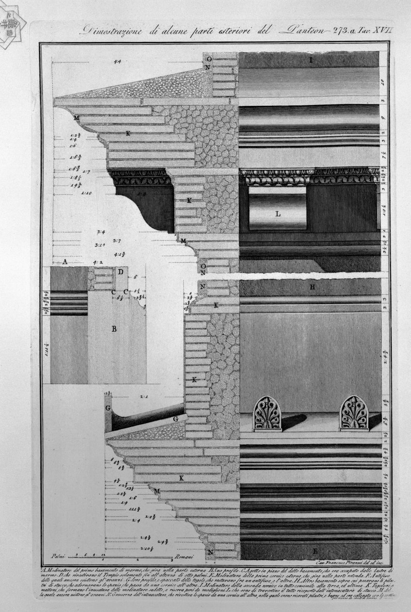 Panteão, tav. XVII de Francesco Piranesi