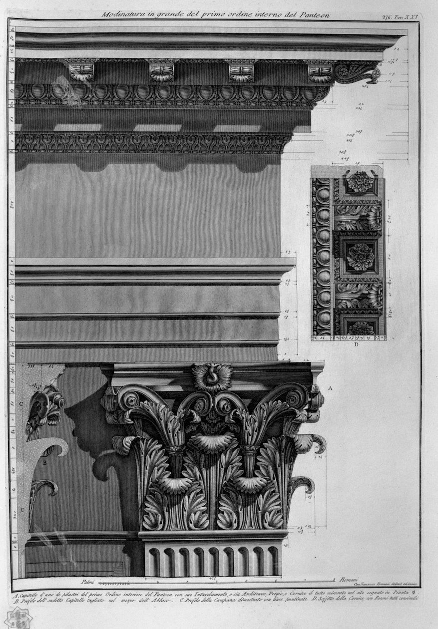 Panteão, tav. XXI de Francesco Piranesi
