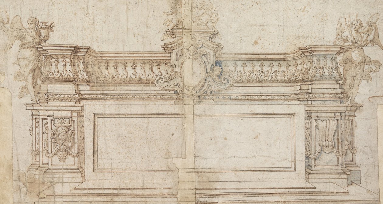 Elevação de um altar com sugestões alternativas de Francesco Solimena
