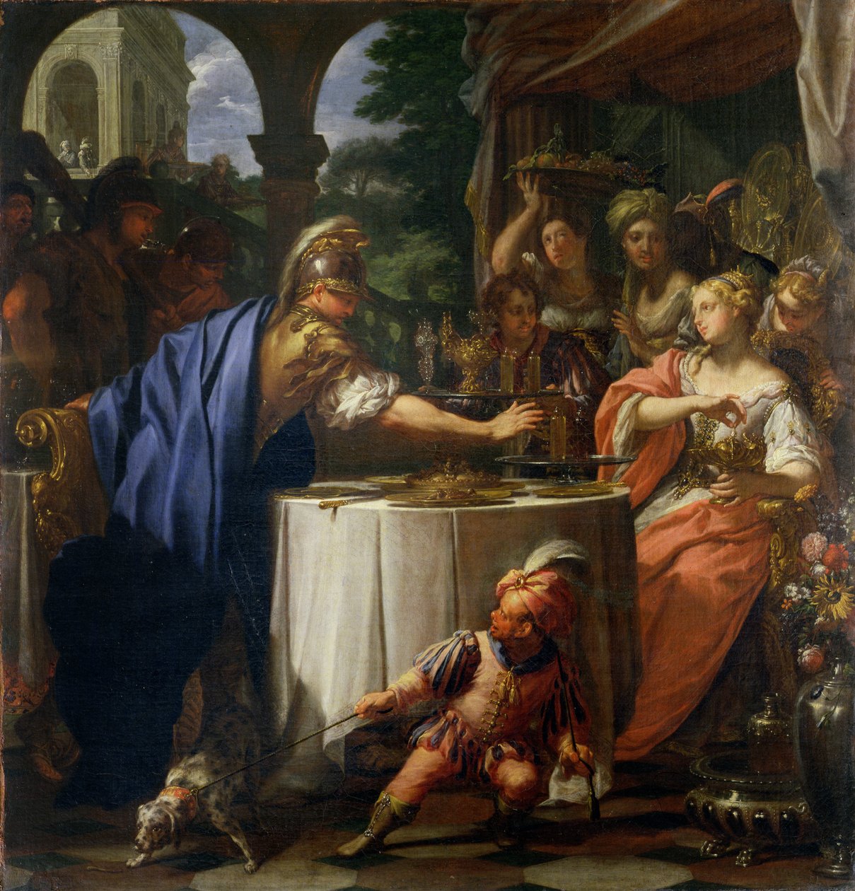 O Banquete de Marco Antônio (83-30 aC) e Cleópatra (69-30 aC) 1717 de Francesco Trevisani