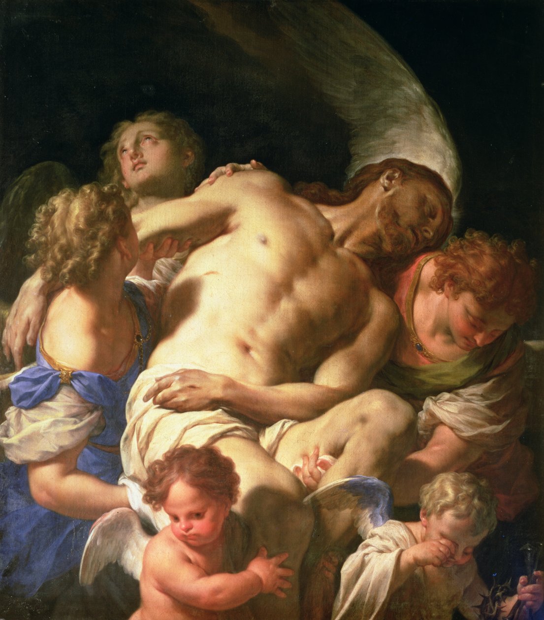 O Corpo de Cristo Apoiado pelos Anjos, c.1705-10 de Francesco Trevisani