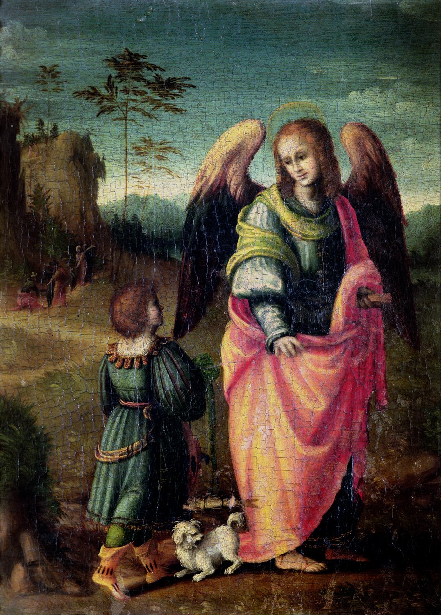 Tobias e o Anjo (painel) de Francesco Ubertini Verdi Bachiacca