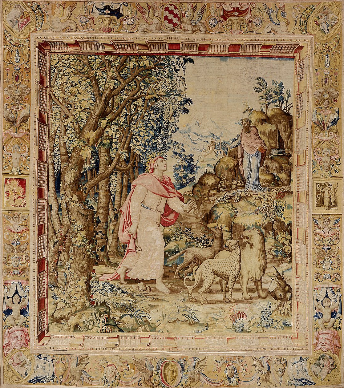 O Encontro de Dante e Virgílio (lã e seda) de Francesco de Rossi Salviati Cecchino