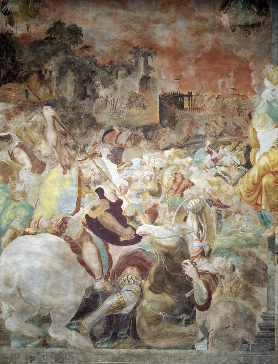 A Rota dos Volsci, da Sala dell&39;Udienza, 1545 de Francesco de Rossi Salviati Cecchino