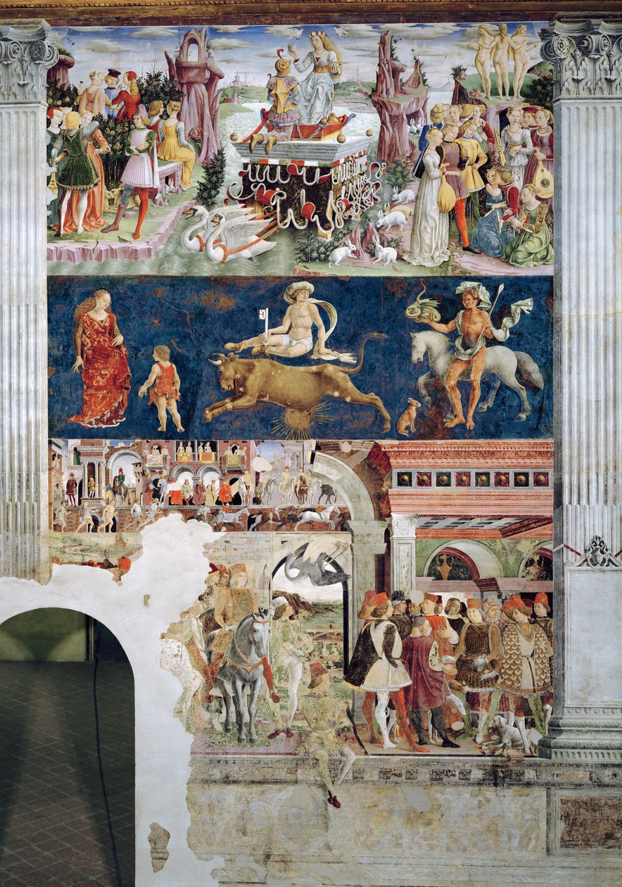 O triunfo de Vênus: abril da sala dos meses, c.1467-70 de Francesco del Cossa