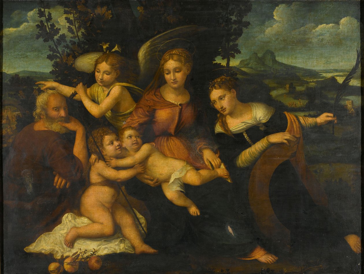 Heilige Familie mit der Heiligen Katharina von Francesco (1482/3-1562) Torbido