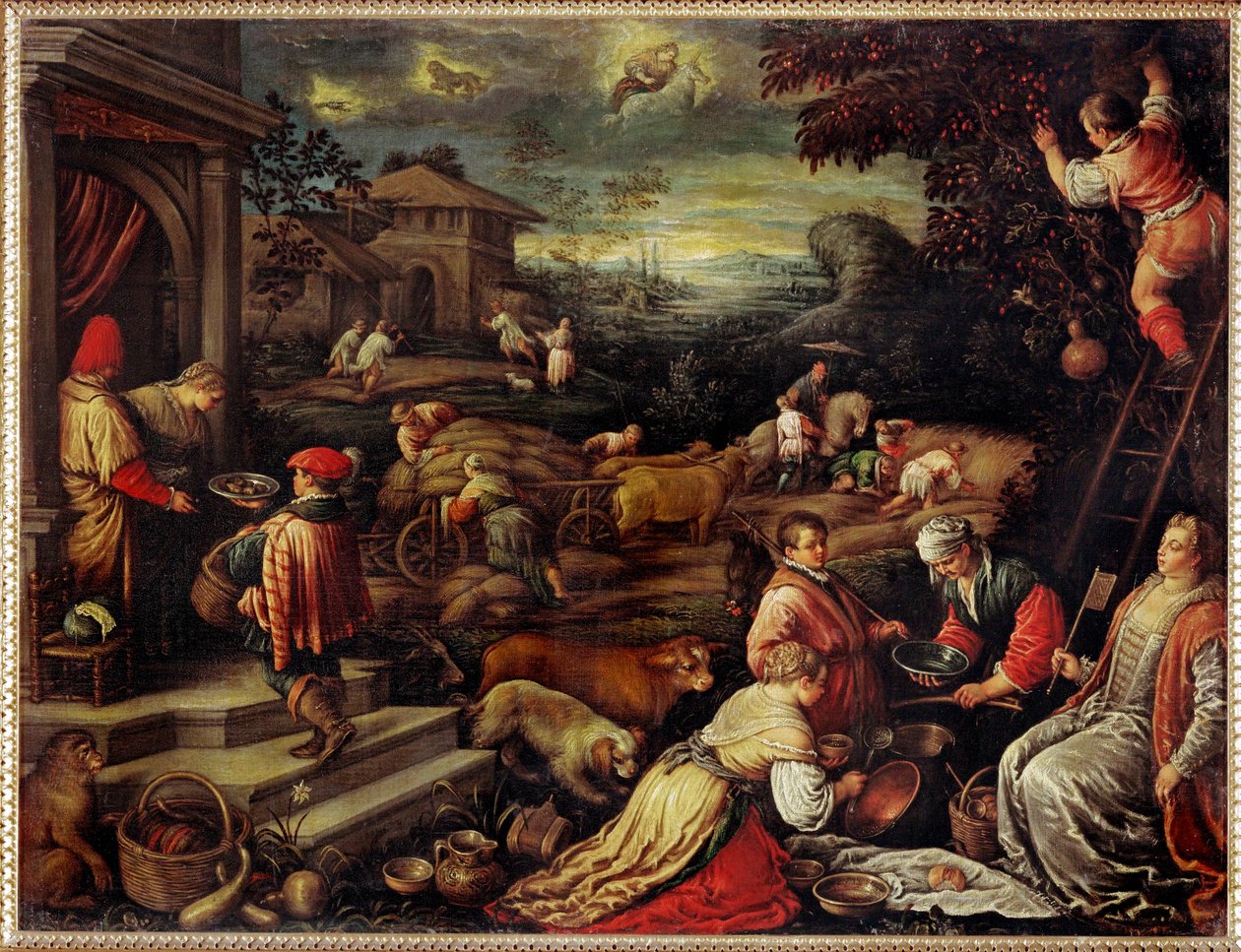 verão (junho, julho, agosto) (pintura sobre tela) de Francesco (1549-92) Bassano