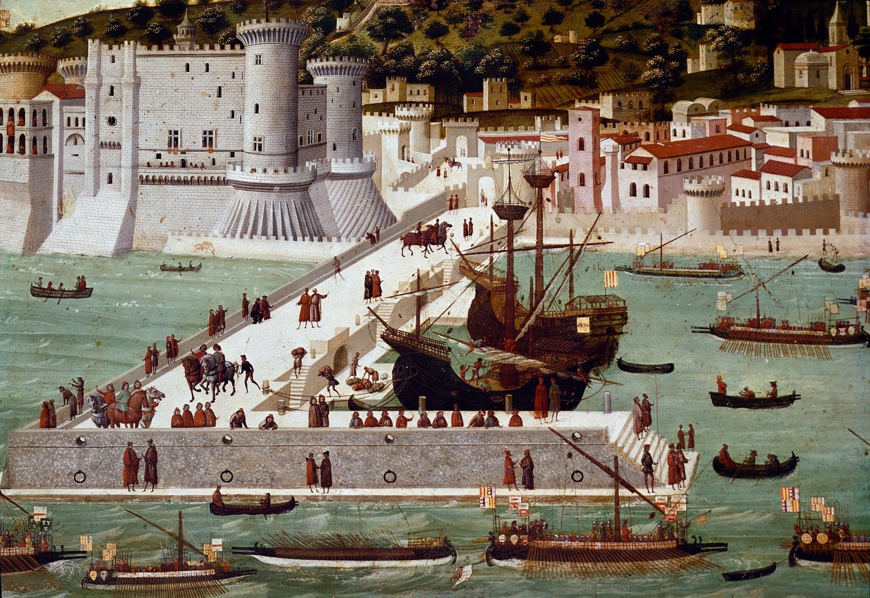 O porto e a cidade de Nápoles: a frota triunfante de Ferdinand d