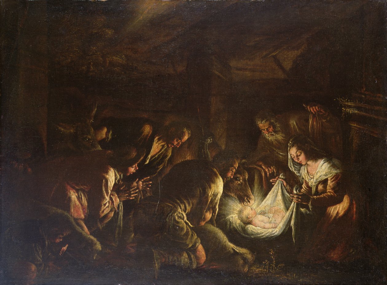 Adoração dos Pastores, 1588-90 de Francesco Bassano