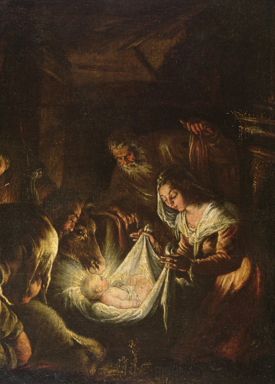 Adoração dos Pastores, 1588-90 de Francesco Bassano