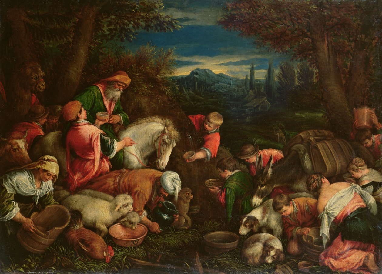 Jacó e Labão no Poço, 1590 de Francesco Bassano