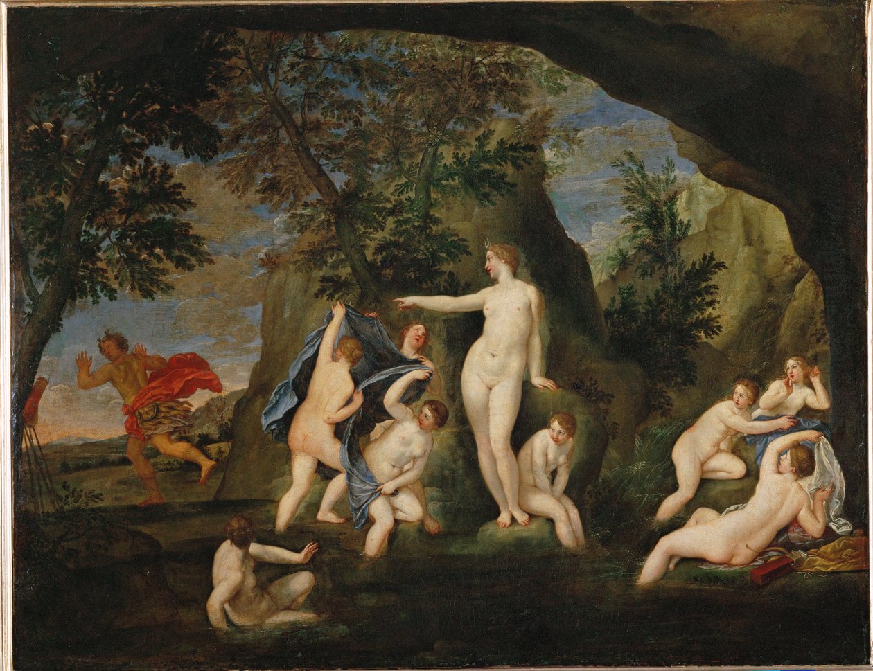 Acteon metamorphose en cerf - Actaion transformado em veado ... de Francesco Albani