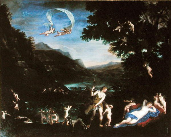 Adonis conduzido a Vênus por Querubins de Francesco Albani