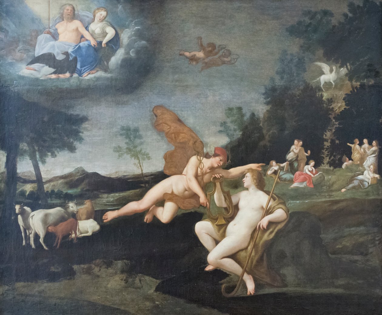 Júpiter envia Mercúrio para Apollo de Francesco Albani