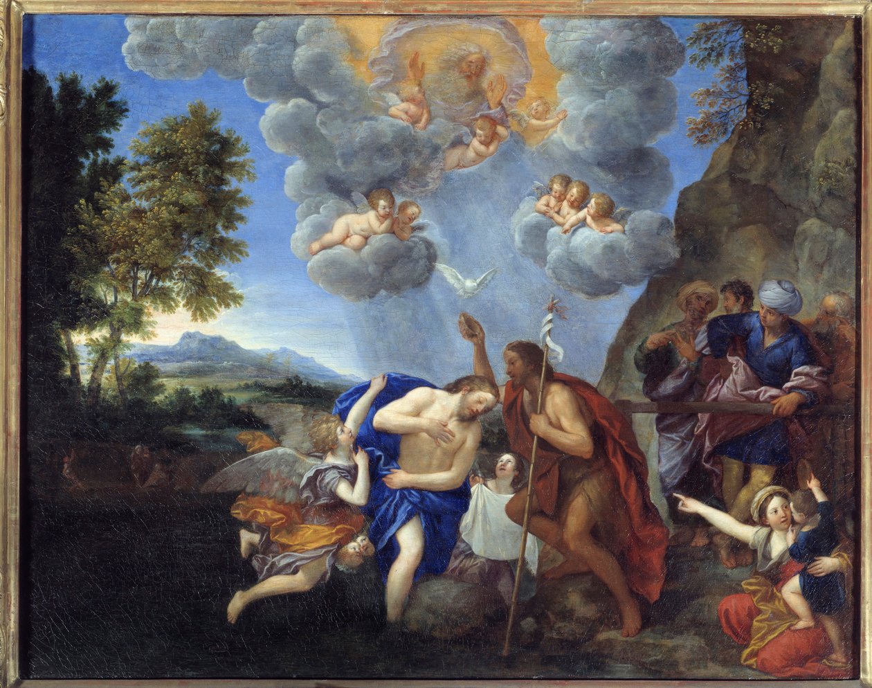 O batismo de Cristo - Pintura de Francesco Albani dit l
