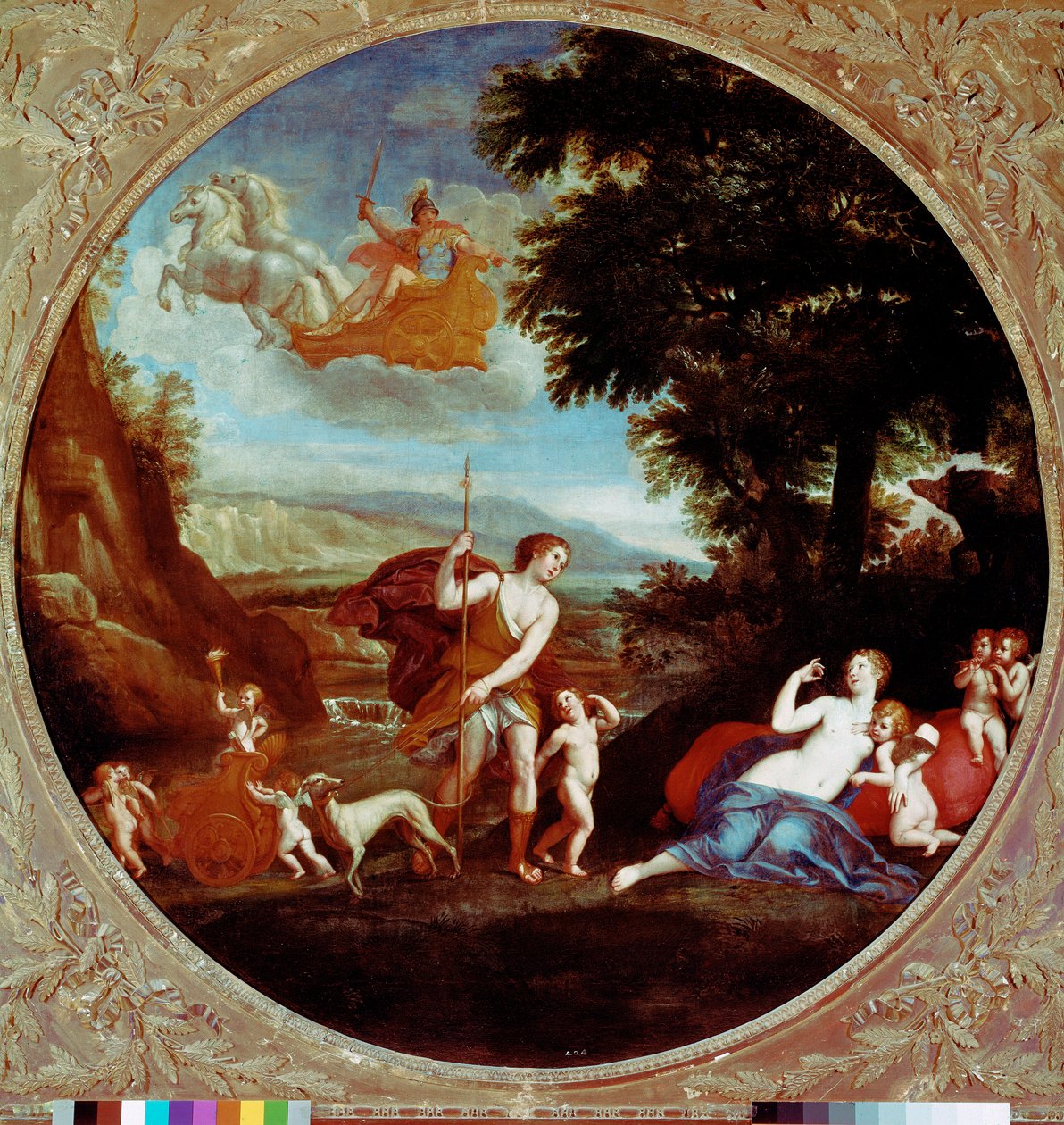 Venus e Adonis Pintura de Francesco Albani (1578-1660) disse a Albanesa Roma do século 17, Galleria Borghese de Francesco Albani