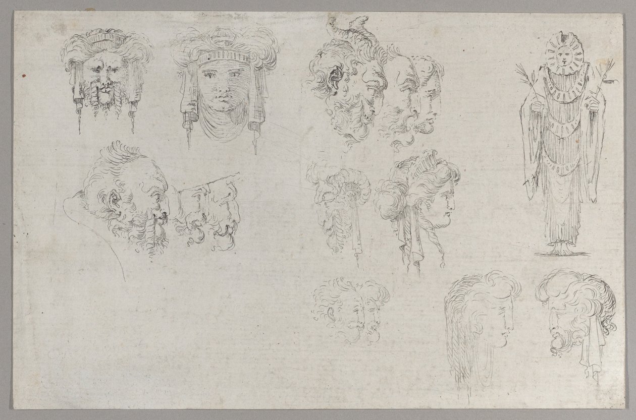 Estudos de Cabeças, ca. 1744. de Francesco Algarotti