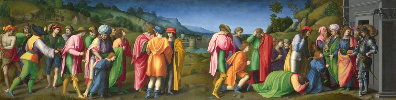 Joseph perdoa seus irmãos, ca 1515. de Francesco Bacchiacca