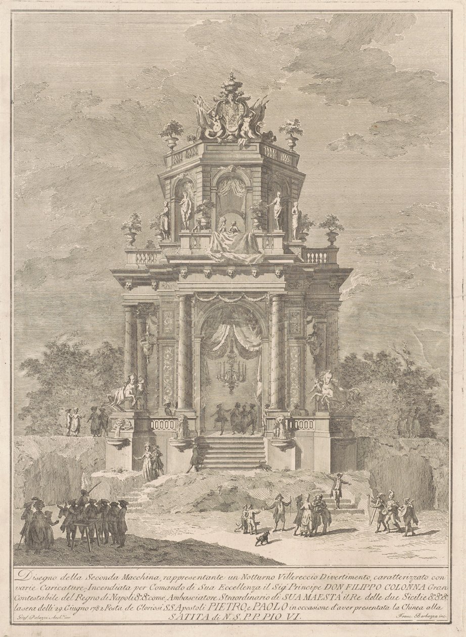A Seconda Macchina para a China de 1782: um festival do campo à noite de Francesco Barbazza, after Giuseppe Palazzi