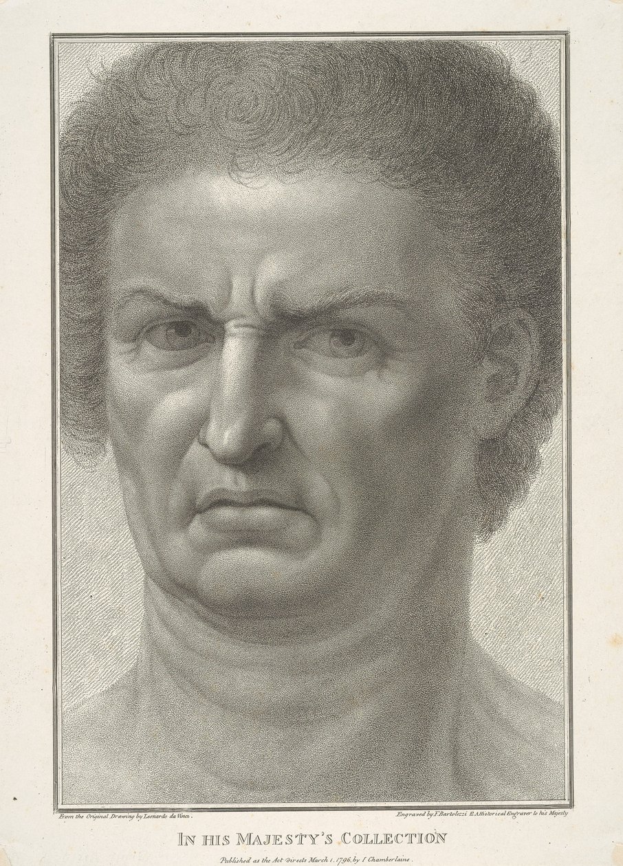 Rosto de homem, vista frontal de Francesco Bartolozzi