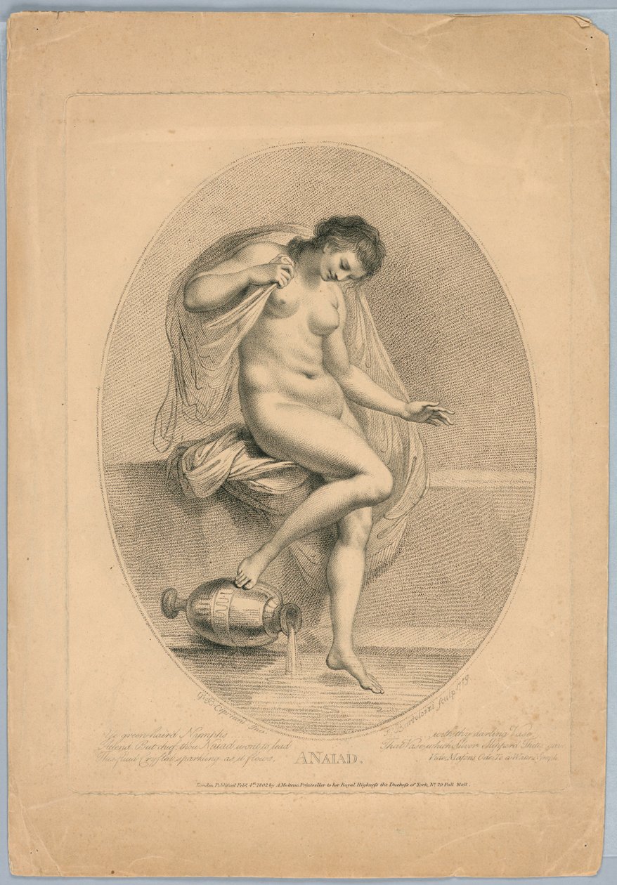 A Naiad (Mulher entrando em um banho) de Francesco Bartolozzi