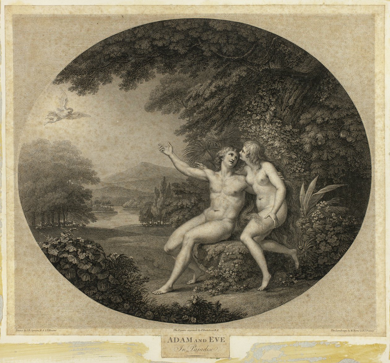 Adão e Eva no Paraíso de Francesco Bartolozzi