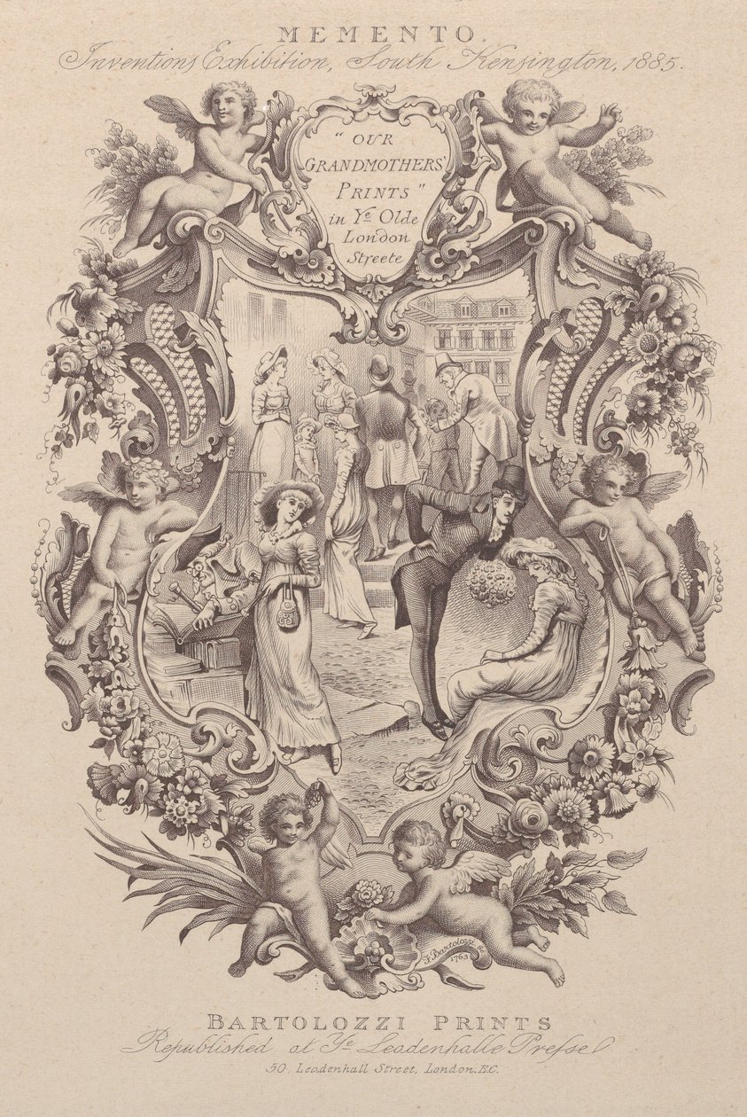 Anúncio para Memento, Exposição de Invenções, South Kensington, 1885, ca. 1885. de Francesco Bartolozzi