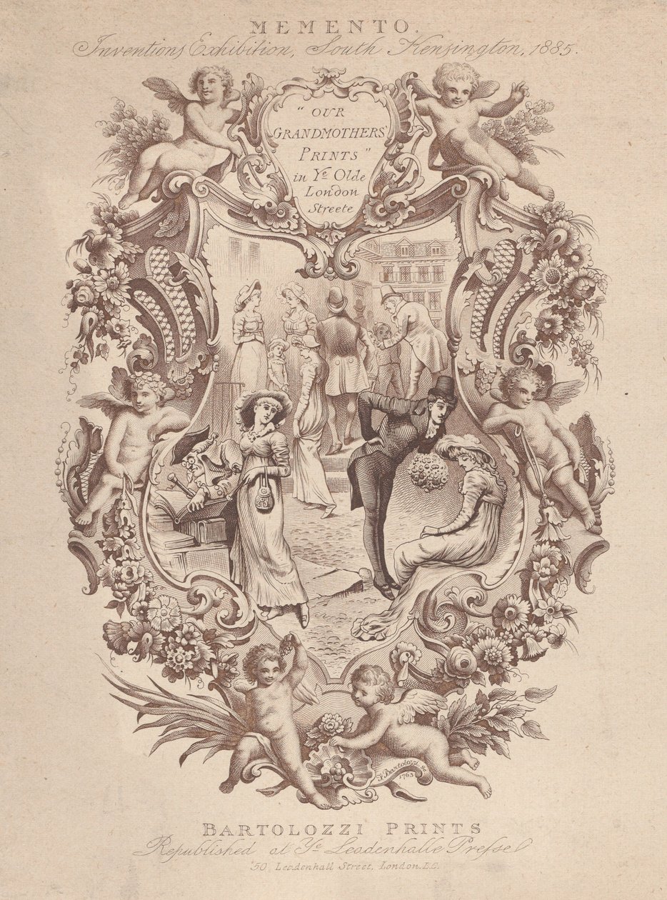 Anúncio para Memento, Exposição de Invenções, South Kensington, 1885, ca. 1885. de Francesco Bartolozzi