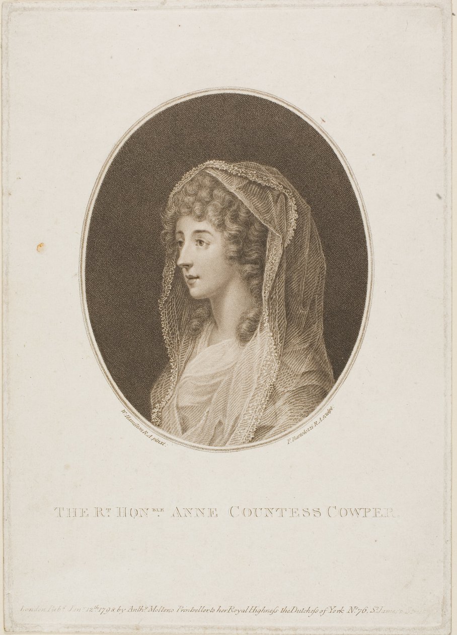 Anne Condessa Cowper de Francesco Bartolozzi