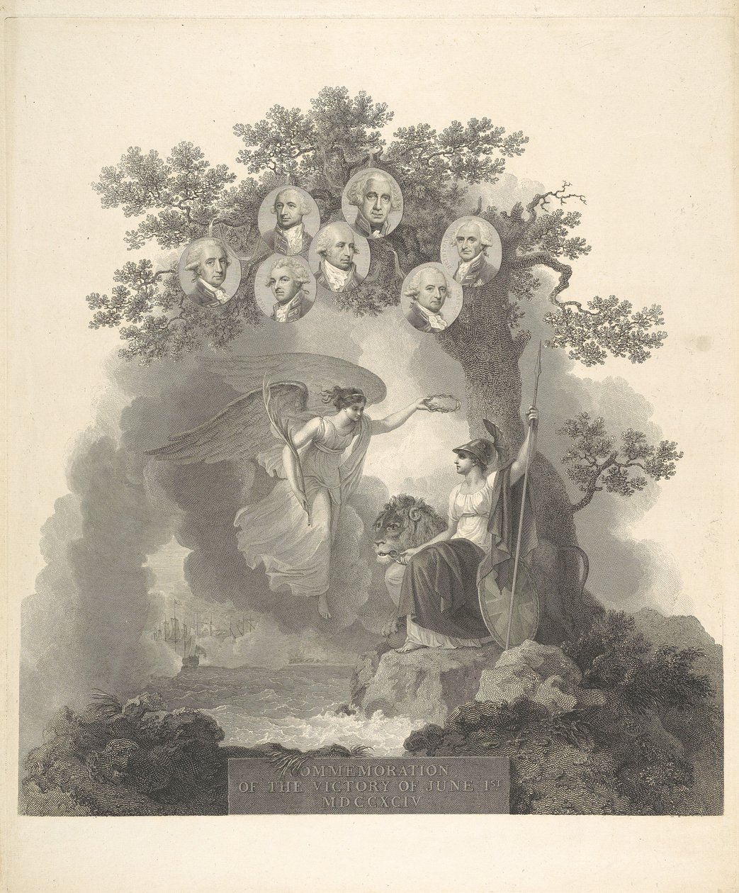 Comemoração da vitória de 1 de junho de 1794 de Francesco Bartolozzi