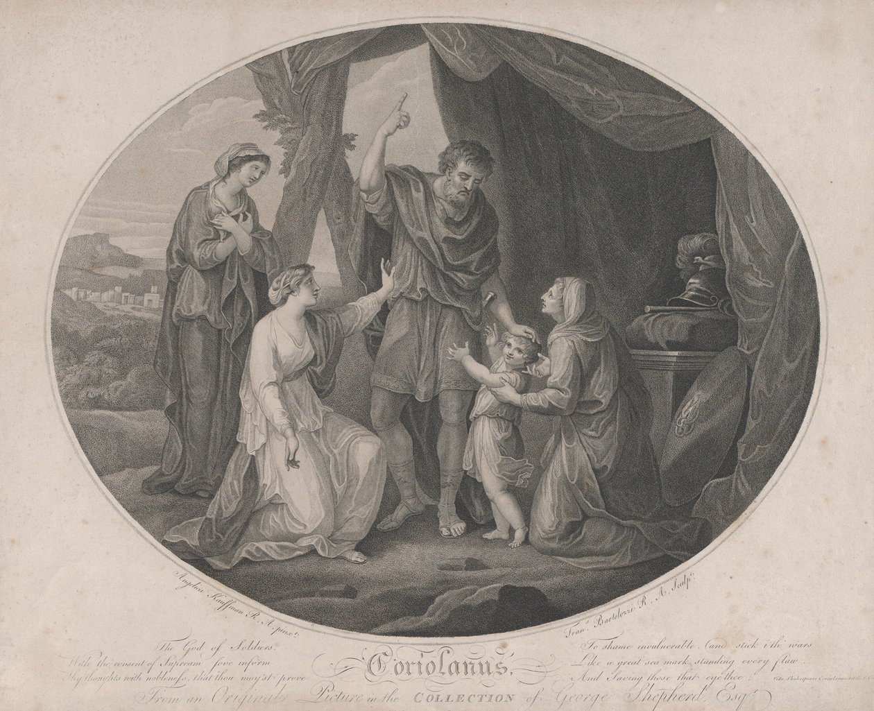 Coriolano: O Deus dos Soldados, para envergonhar o invulnerável... Shakespeare, Cori..., 3 de novembro de 1785. de Francesco Bartolozzi