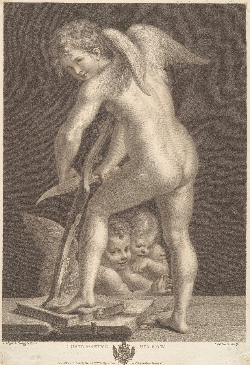 Cupido a entalhar um arco de Francesco Bartolozzi
