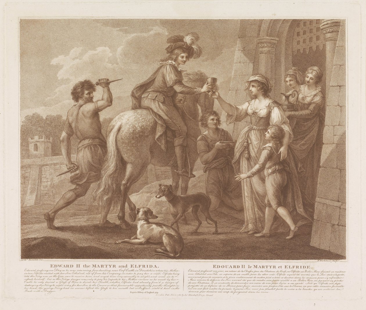 Eduardo II de Martelaar em Elfrida Eduardo II, o Mártir e Elfrida (título no objeto) Edward II, o Mártir e Elfriede (título no objeto) de Francesco Bartolozzi