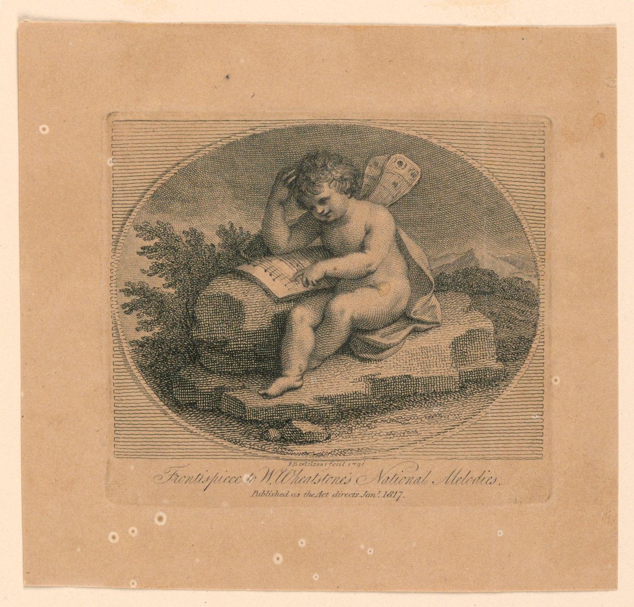 Frontispício, "Melodias Nacionais de Wheatstone" de Francesco Bartolozzi
