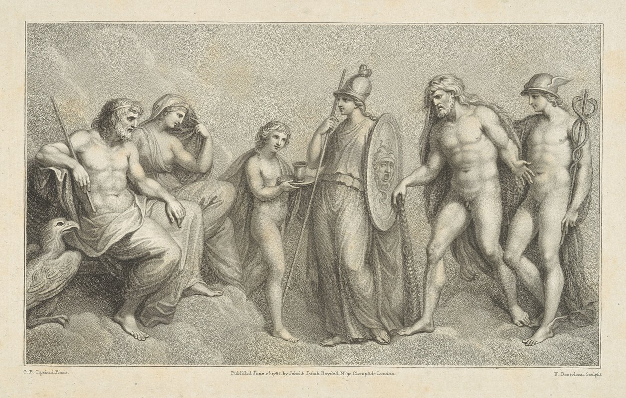 Hércules apresentado a Júpiter e Juno de Francesco Bartolozzi