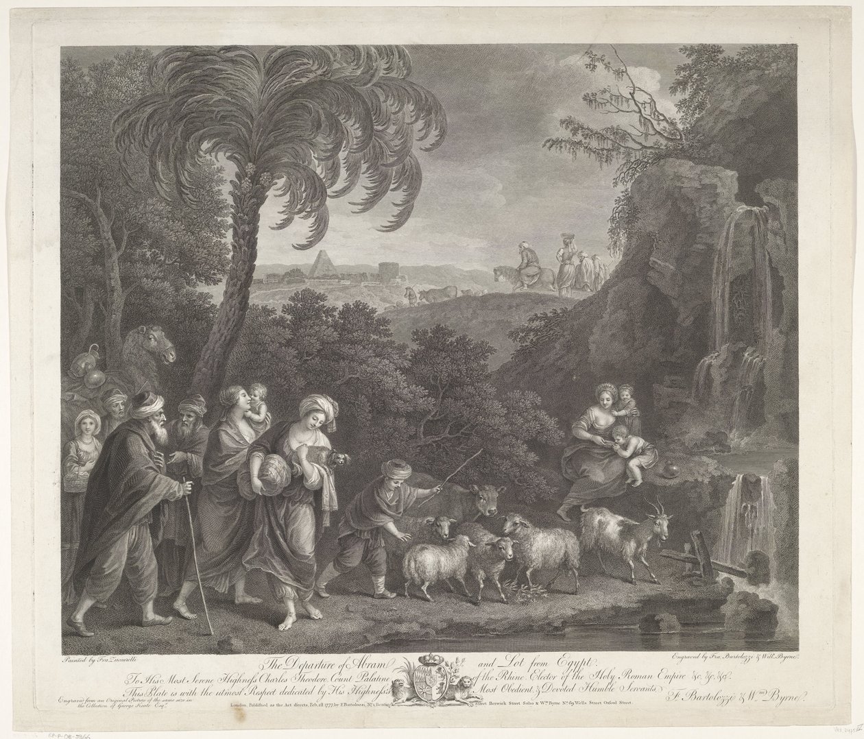 A partida de Abraão e Ló do Egito A partida de Abrão e Ló do Egito (título no objeto) de Francesco Bartolozzi
