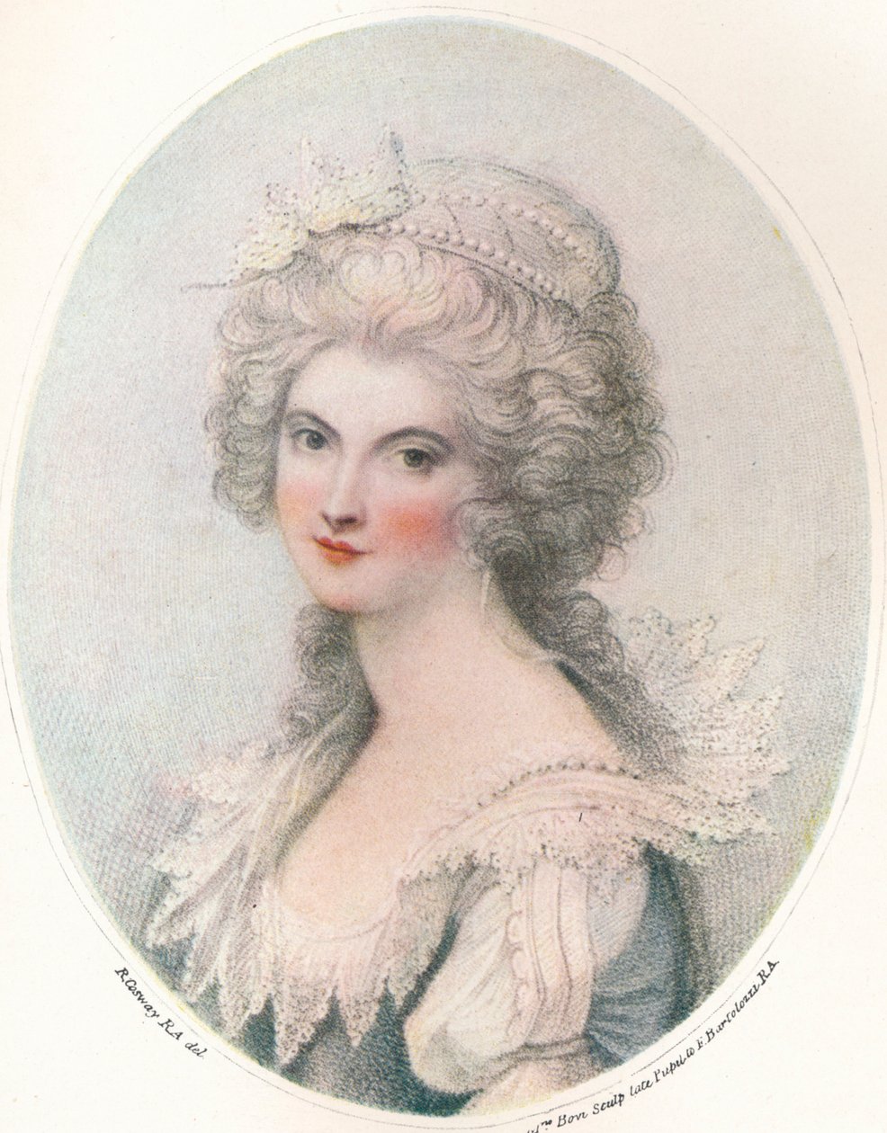 Senhora Sinclair, século c18th, 1916 de Francesco Bartolozzi