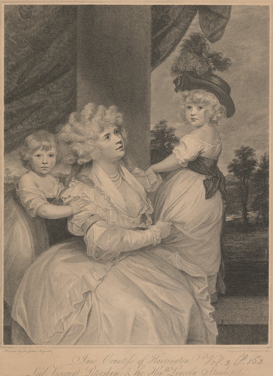 Jane, Condessa de Harrington, Lorde Visconde Petersham e o Honorável Lincoln Stanhope de Francesco Bartolozzi