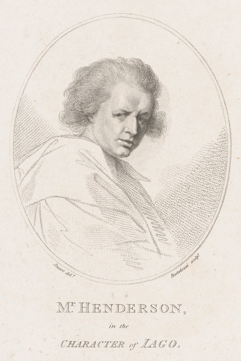 John Henderson, no personagem de Otelo de Iago Shakespeare, 1786. de Francesco Bartolozzi