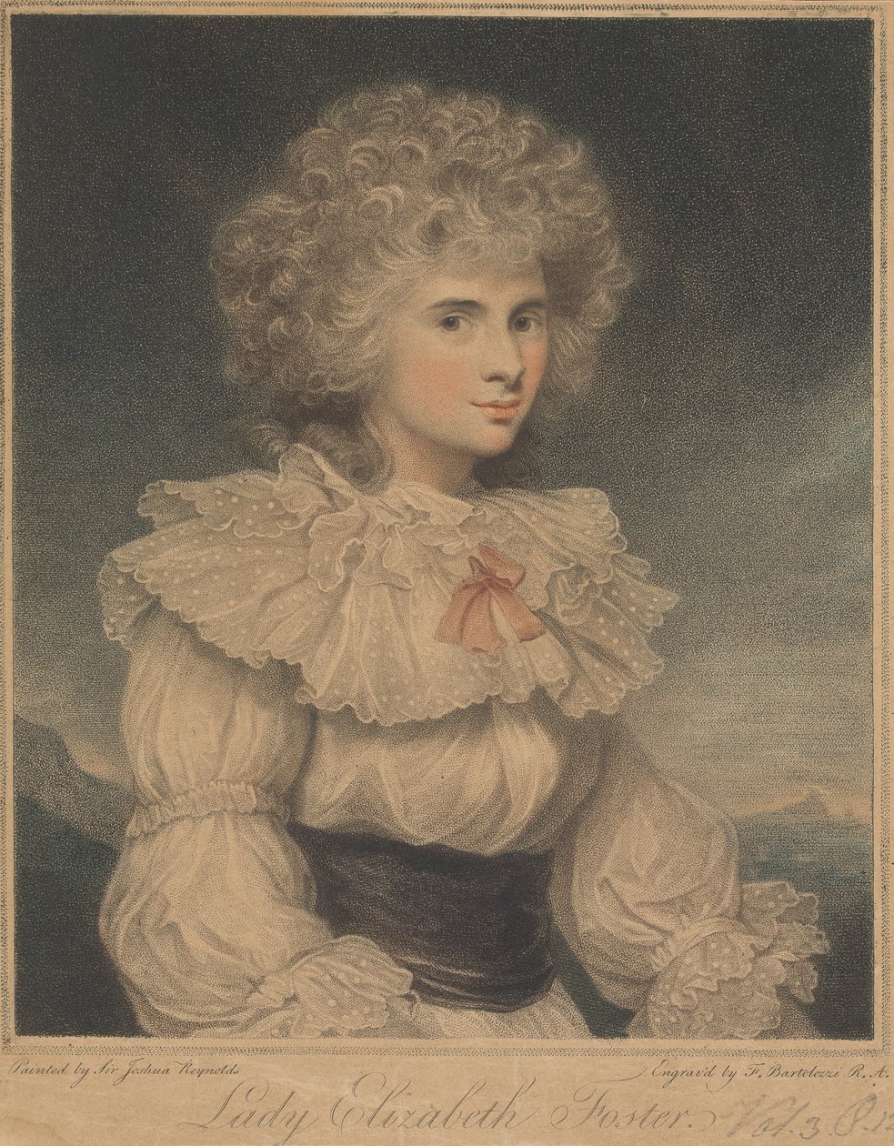 Lady Elizabeth Cavendish (née Hervey), Duquesa de Devonshire de Francesco Bartolozzi