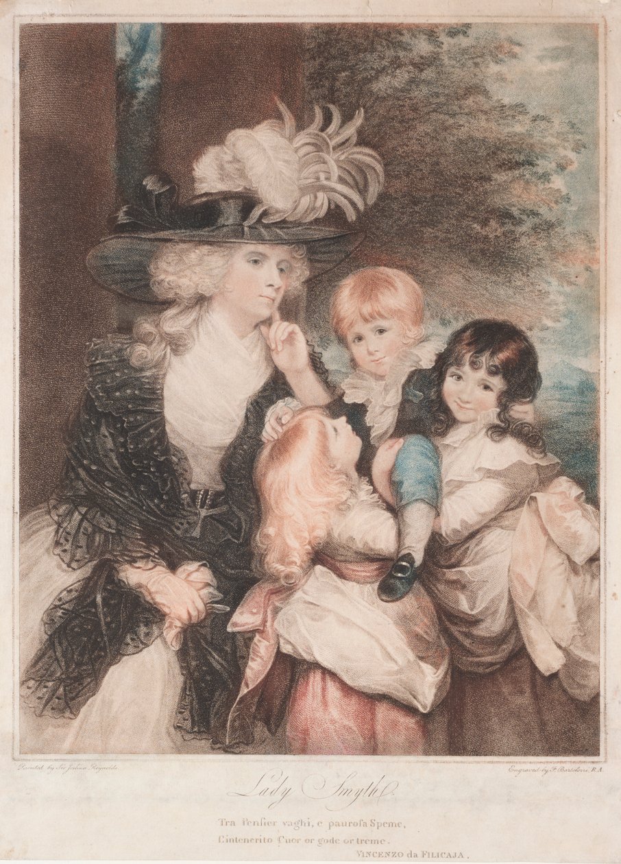 Lady Smith e seus filhos, 1789. de Francesco Bartolozzi
