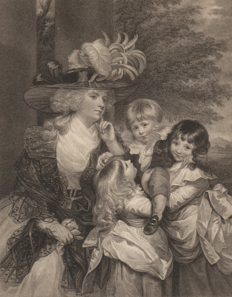 Lady Smith e seus filhos, 15 de março de 1789. de Francesco Bartolozzi