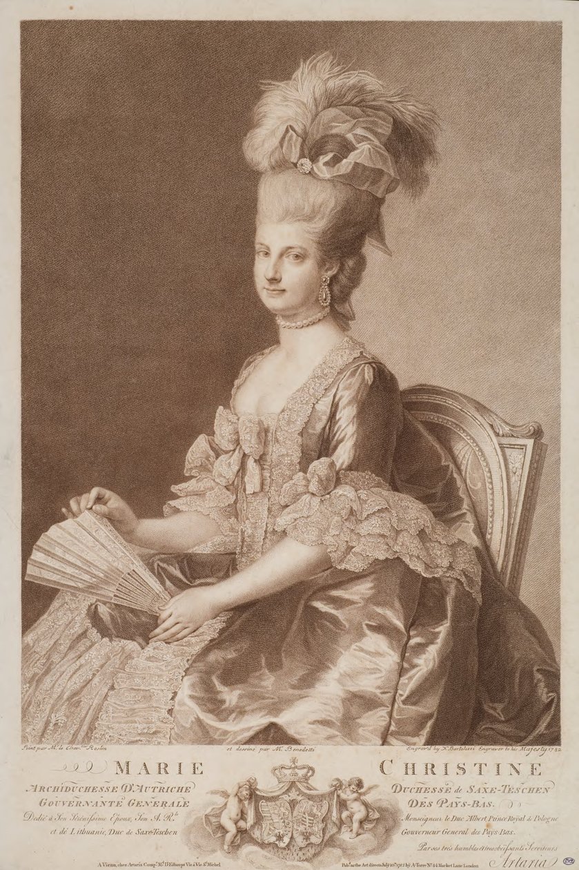Maria Cristina, arquiduquesa da Áustria, casada com Alberto de Saxónia-Teschen, 1782 de Francesco Bartolozzi