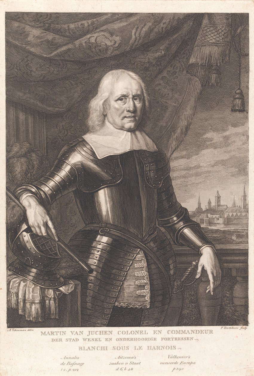 Martin Van Juchen, Coronel e Comandante da cidade de Wesel e das fortalezas subordinadas, Blanchi Sous Le Harnois de Francesco Bartolozzi
