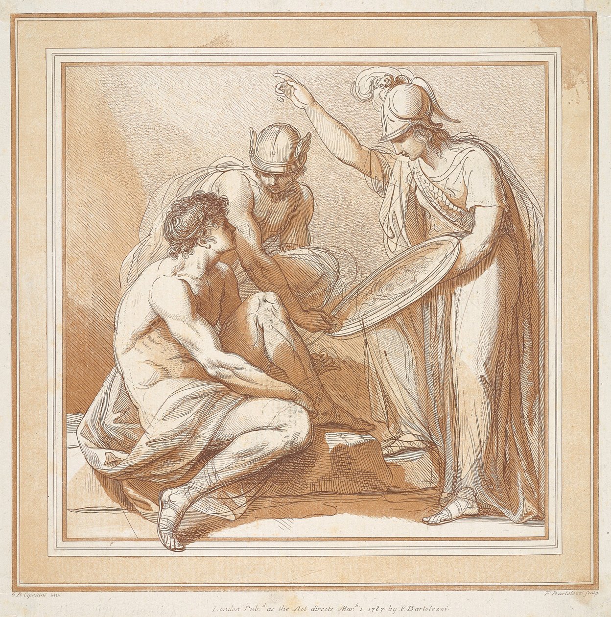 Mercúrio, Minerva e Páris de Francesco Bartolozzi