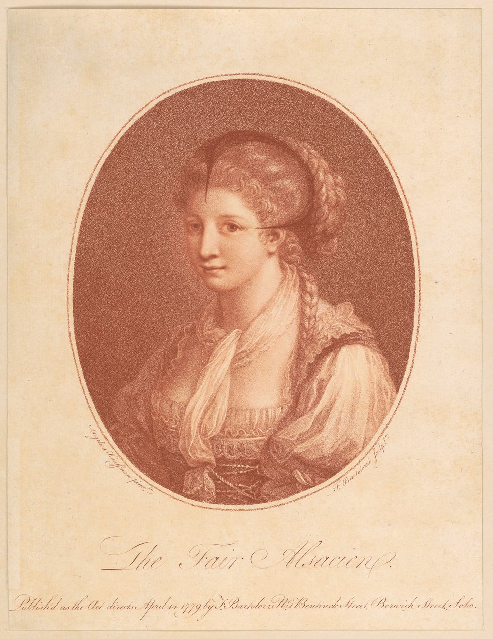 Retrato de uma bela alsaciana de Francesco Bartolozzi